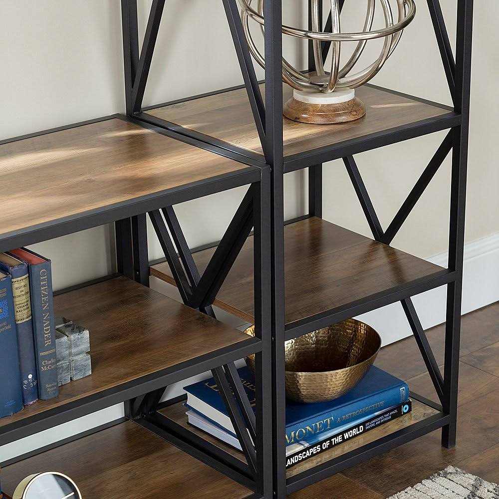 3-Piece Industrial Bookcase Set Rustic Oak E846269
