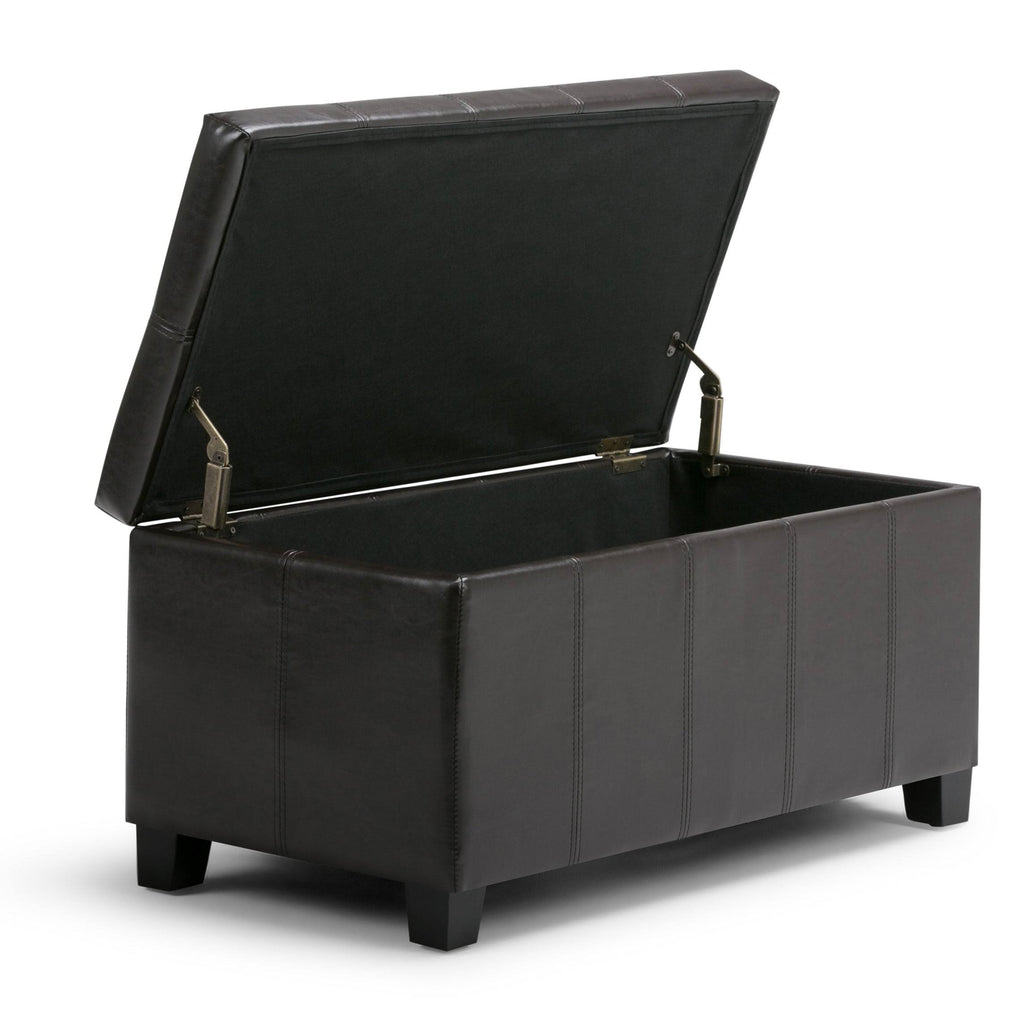 Black Storage Ottoman Bench P6394