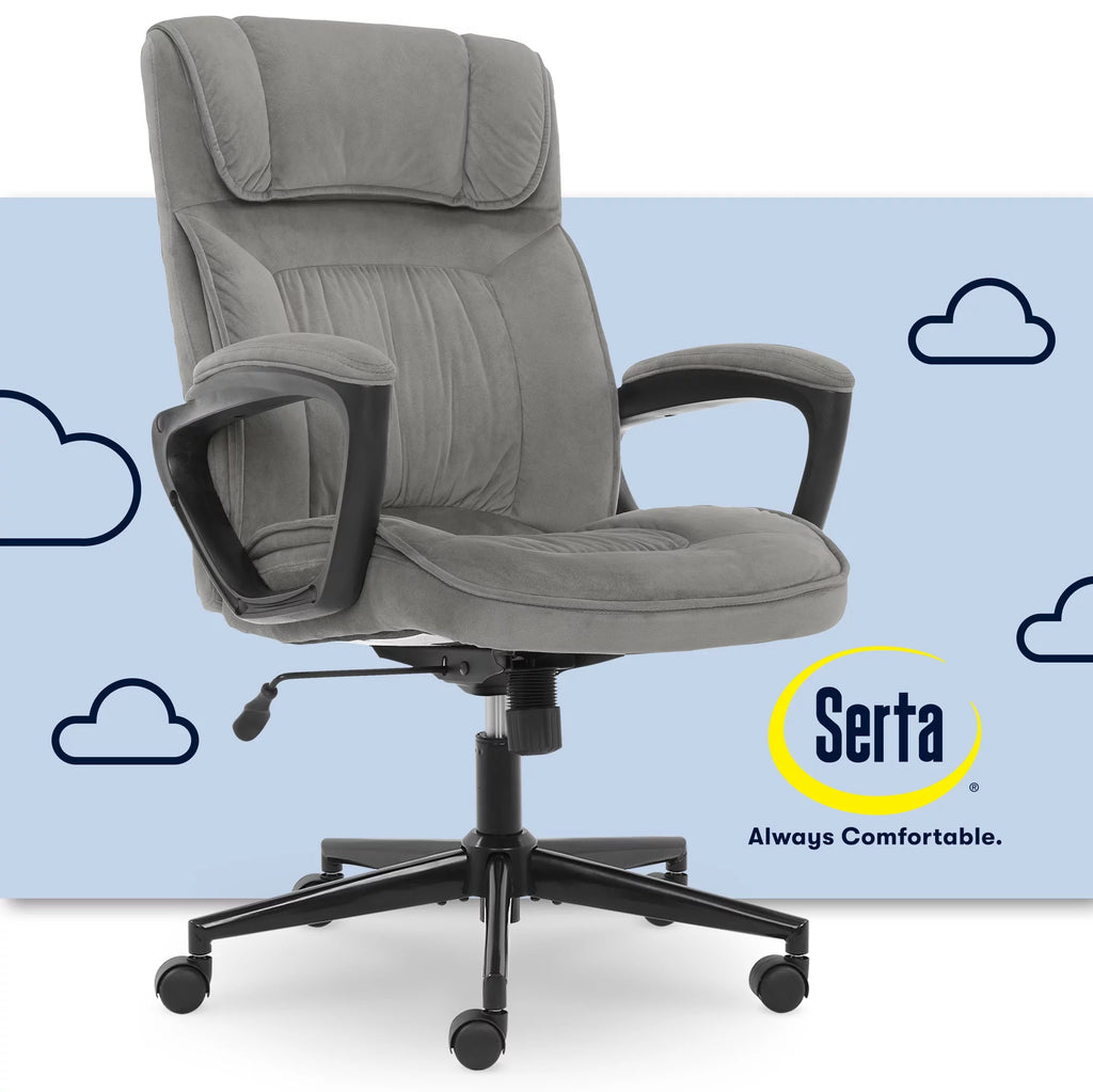 Gray Microfiber High Back Executive Office Chair with Arms I5251