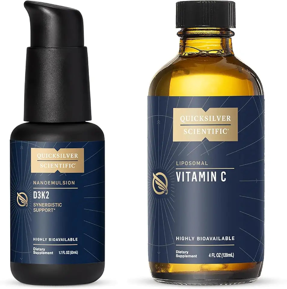 Liquid Vitamin D3 + K2 MK7 Liposomal Vitamin C Bundle G930