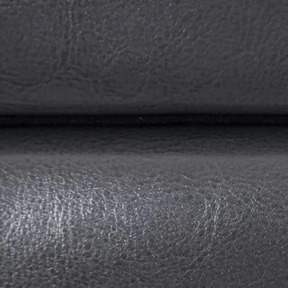 18" Square Faux-Leather Tufted Cube Ottoman with 4 Solid Wood Legs Q4310