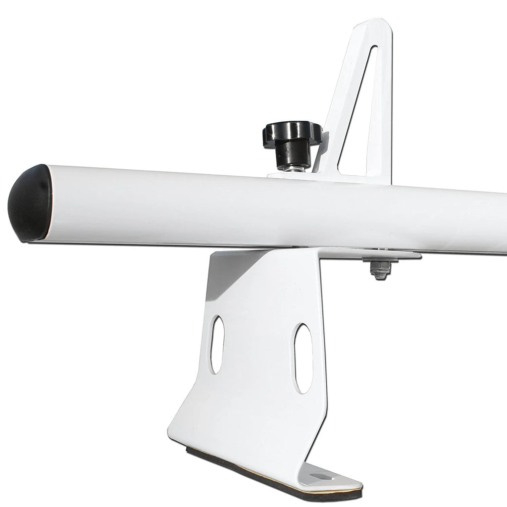 Aluminum 2 Bar Utility Drilling Van Roof Rack System with Ladder Stopper Gloss White W9007