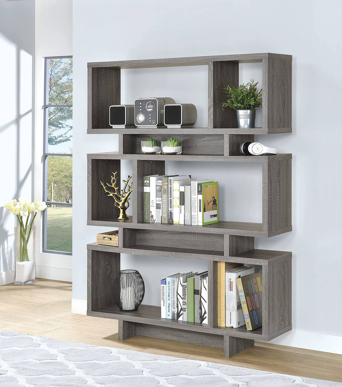 Weathered Grey Bookcase Y182
