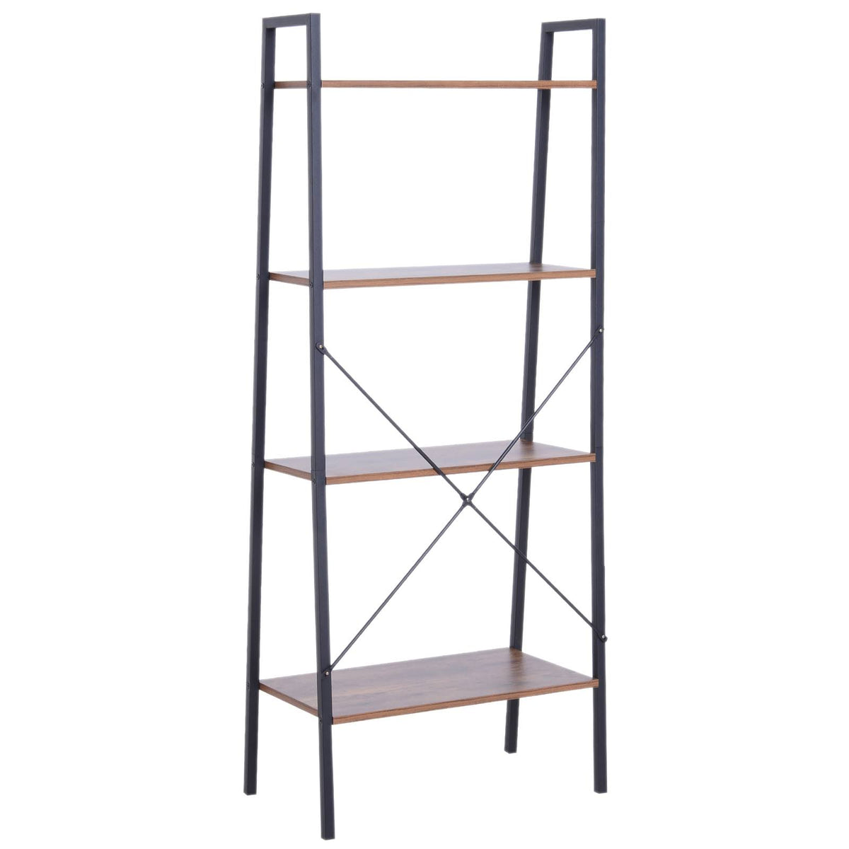 4 Tier Wood Metal Ladder Bookshelf P78143