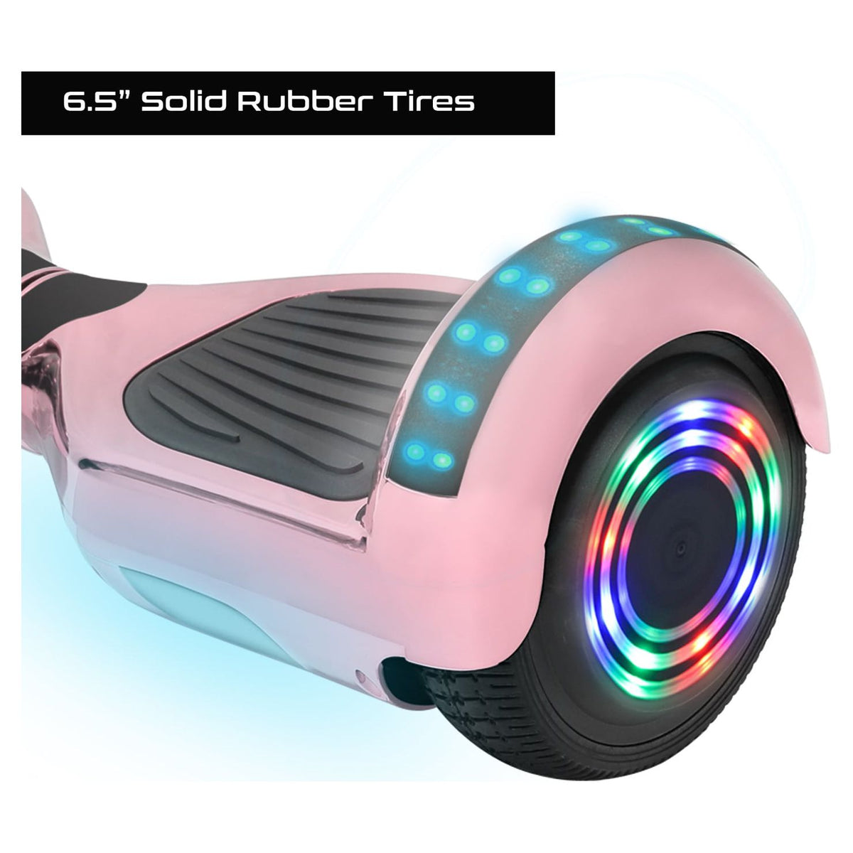 Pink Chrome Self Balancing Electric Scooter with LED Lights K7274