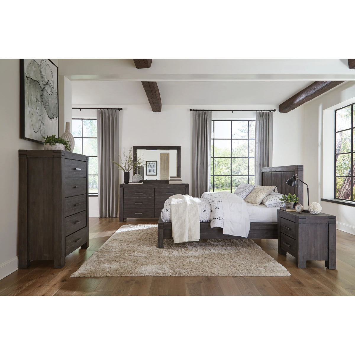 King-size Solid Wood Platform Bed C11815