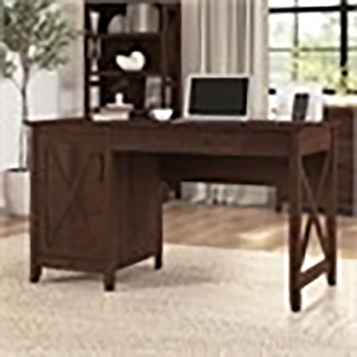 Wood Computer Desk with Storage Cabinet X974588