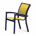 Stacking Patio Dining Armchair Gloss White Yellow X63234