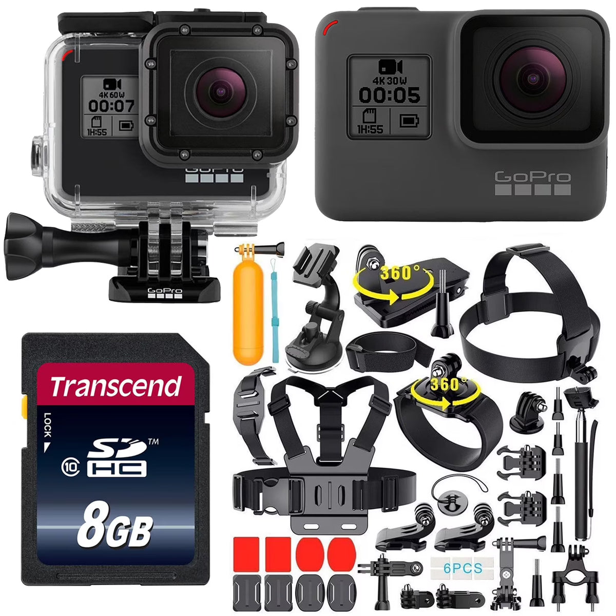 4K Waterproof Action Camera Bundle with 35-in-1 Accessories Kit L83917