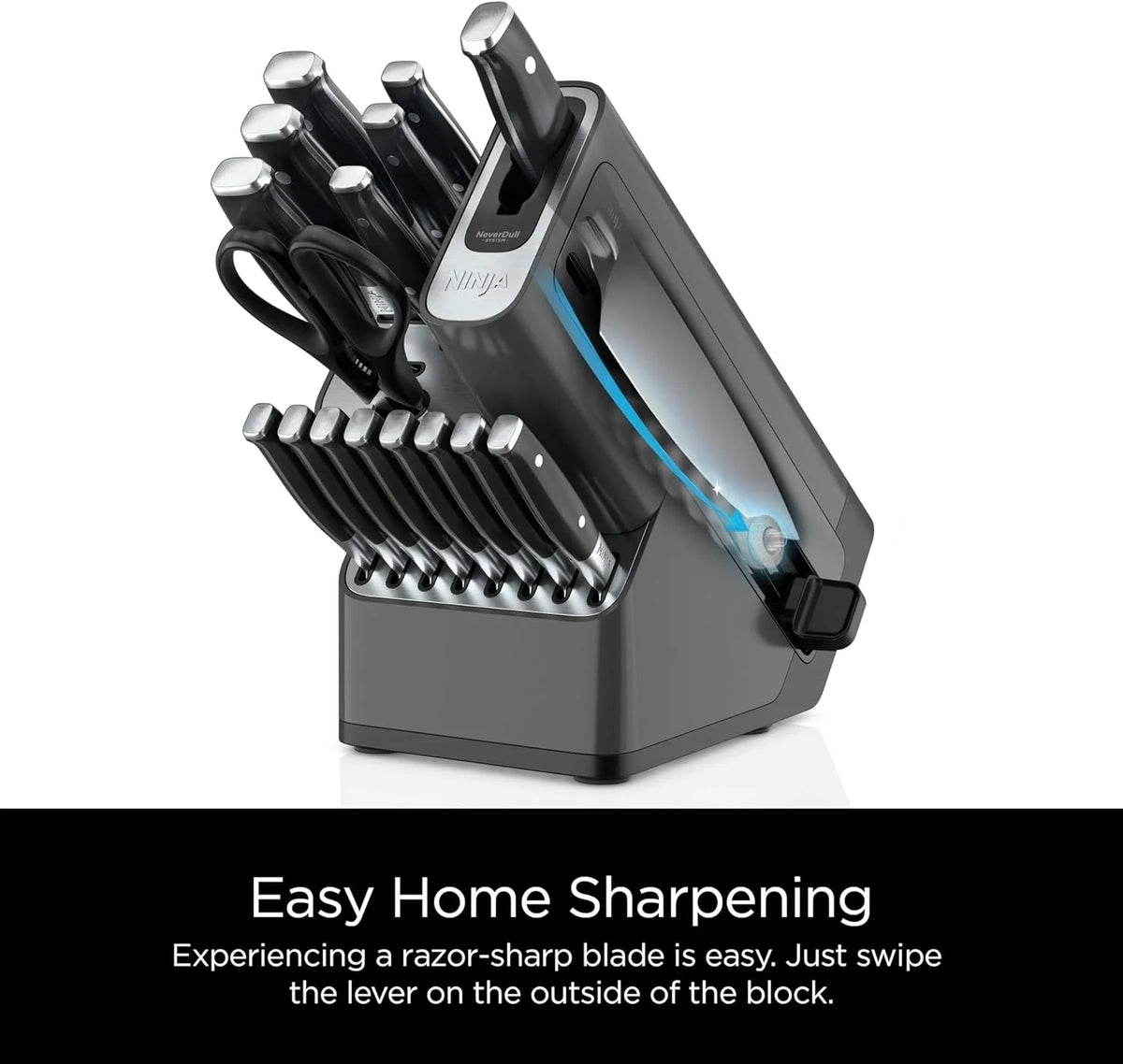 17 Piece German Stainless Steel Knife Block Set with Built-in Sharpener N3120