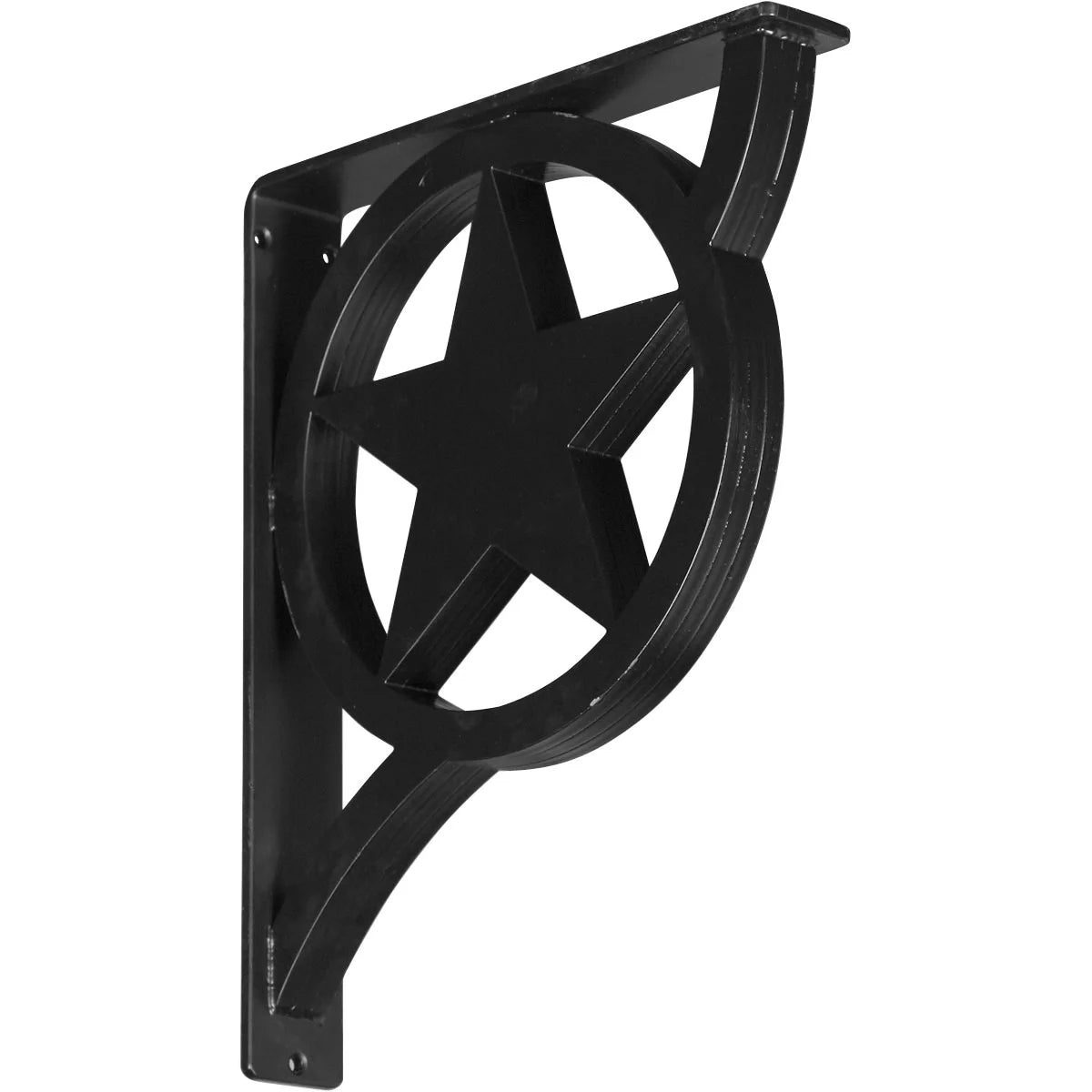2"W x 12"D x 15"H Powder Coated Black Wrought Iron Bracket I7109