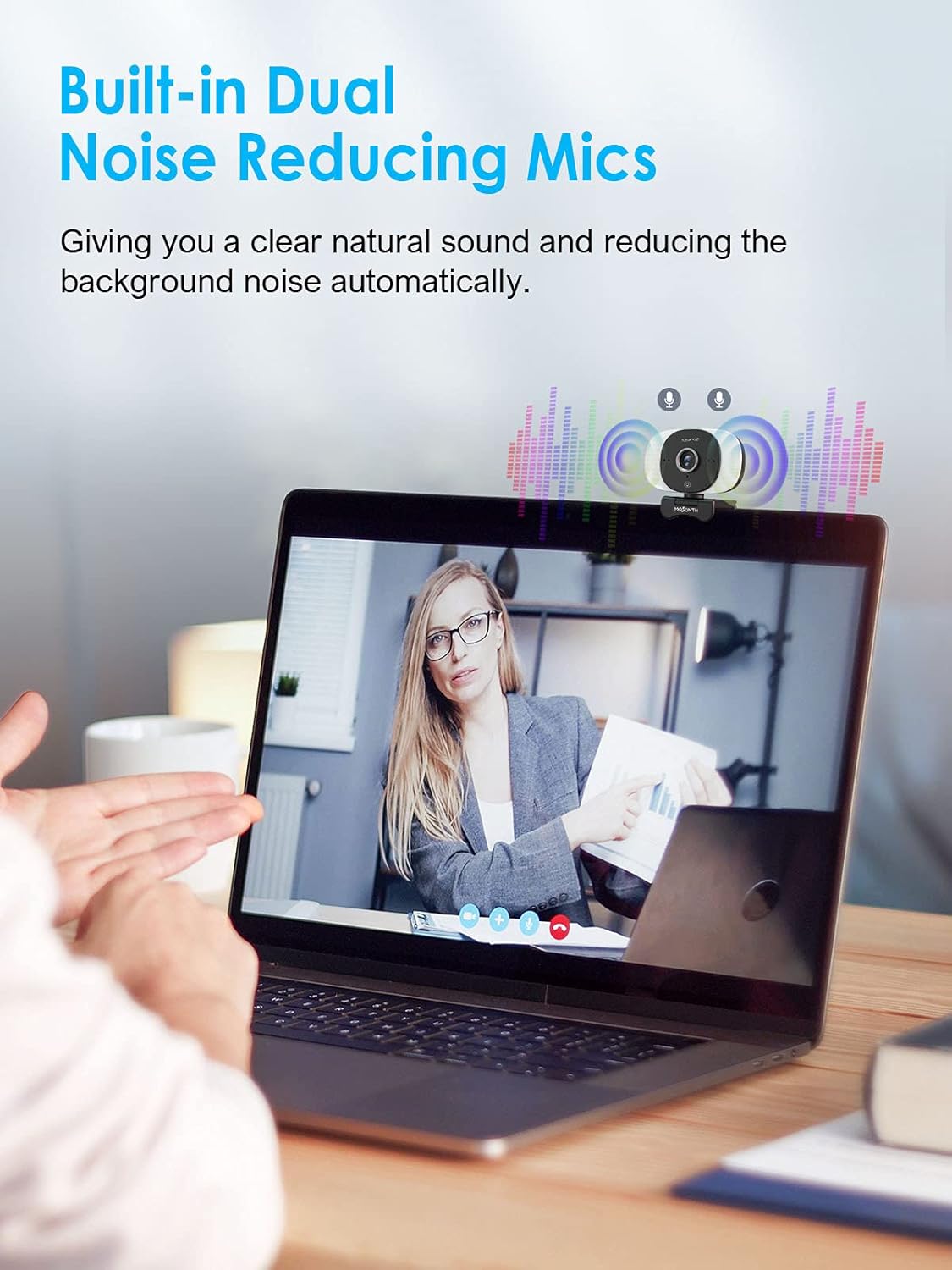 1080P Webcam with Microphone, Autofocus, Privacy Cover, Tripod C67777