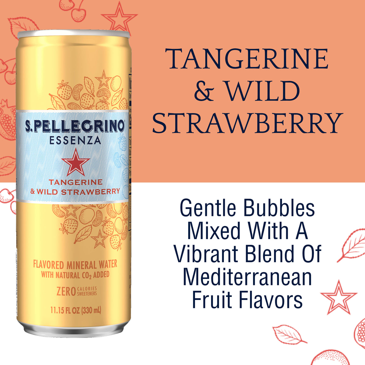 Tangerine and Wild Strawberry Flavored Mineral Water, 267.6 fl oz L2554