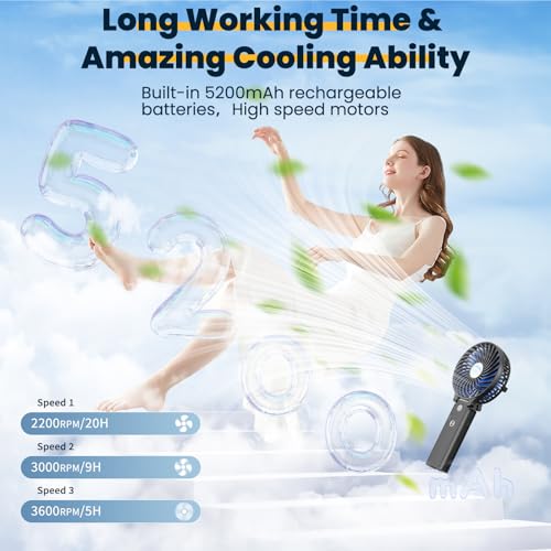 5200mAh Rechargeable Portable Handheld Fan N652