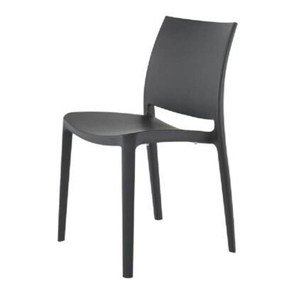 Dark Gray Stackable Patio Dining Chair, Set of 4 W3566